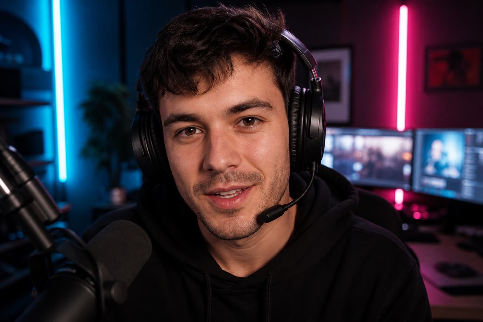 Live stream with Red Bull, Logitech, and Discord logos on the overlay